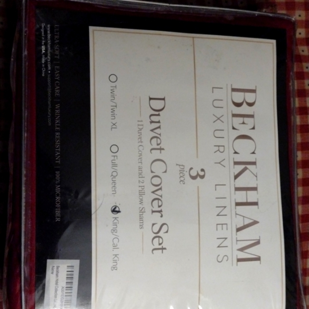 NWT Beckham 3 Piece Duvet Cover Set Cal/King